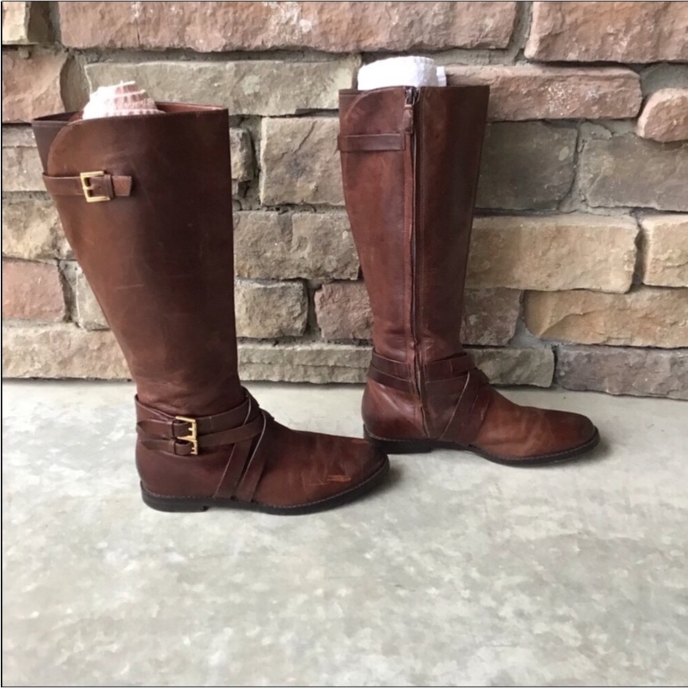 Cole Haan Brown Leather Riding Boots